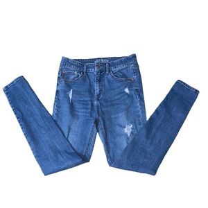 Wild Fable Jeans Women 6 Highest Rise Skinny Distressed Medium Wash Blue Denim